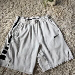 Nike Men's Athletic basketball Shorts in White with Black Details